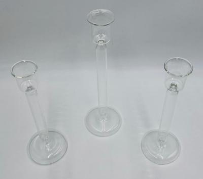 Aldo Cibic Set of 3 Italian Mouth Blown Glass Candle Holders by Aldo Cibic for Paola Coin