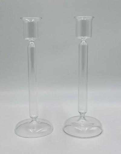 Aldo Cibic Set of 3 Italian Mouth Blown Glass Candle Holders by Aldo Cibic for Paola Coin