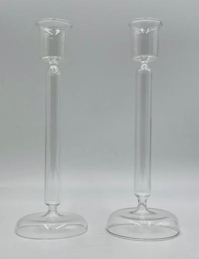 Aldo Cibic Set of 3 Italian Mouth Blown Glass Candle Holders by Aldo Cibic for Paola Coin