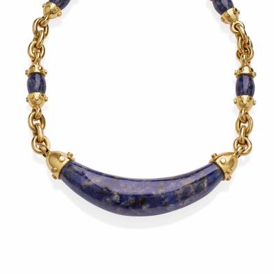 Aldo Cipullo Aldo Cipullo for Cartier 18K Gold and Sodalite Rounds Necklace