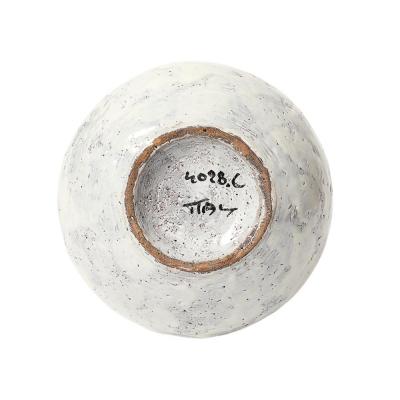 Aldo Londi Aldo Londi Bitossi Ball Vase Ceramic White Brown Signed