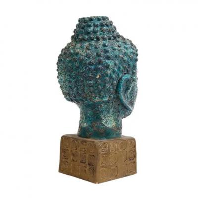 Aldo Londi Aldo Londi Bitossi Buddha Bust Ceramic Blue Gold Rosenthal Netter Signed