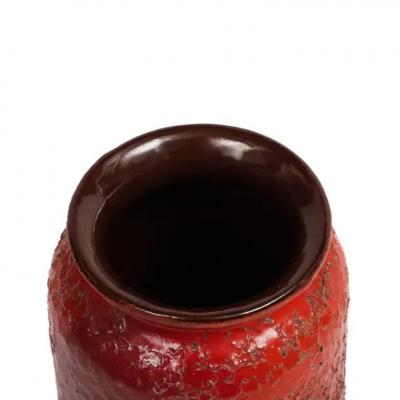 Aldo Londi Aldo Londi Bitossi Cinese Vase Ceramic Orange Red Gold Signed