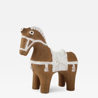 Aldo Londi Aldo Londi Bitossi Horse Ceramic Brown and White