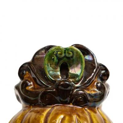 Aldo Londi Aldo Londi Bitossi Kwan Yin Buddha Ceramic Caramel Brown Paisley