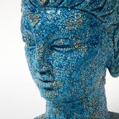 Aldo Londi Aldo Londi Bitossi Kwan Yin Buddha Ceramic Cinese Blue