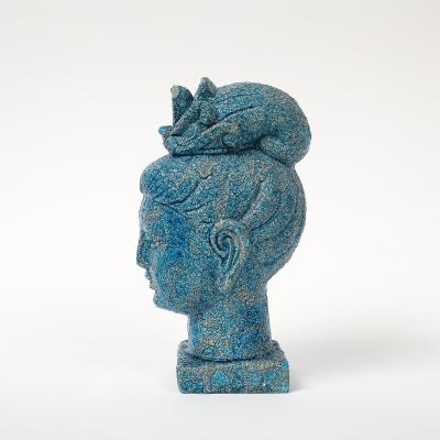 Aldo Londi Aldo Londi Bitossi Kwan Yin Buddha Ceramic Cinese Blue