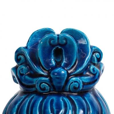 Aldo Londi Aldo Londi Bitossi Kwan Yin Ceramic Blue Buddha Bust