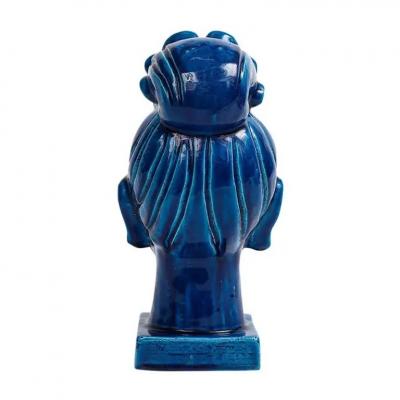 Aldo Londi Aldo Londi Bitossi Kwan Yin Ceramic Blue Buddha Bust