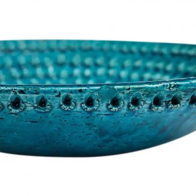 Aldo Londi Aldo Londi Bitossi Lacrima Bowl Ceramic Blue Signed
