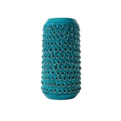 Aldo Londi Aldo Londi Bitossi Lacrima Vase Ceramic Blue Turquoise Textured Signed