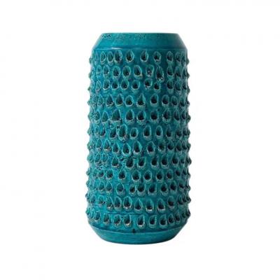 Aldo Londi Aldo Londi Bitossi Lacrima Vase Ceramic Blue Turquoise Textured Signed