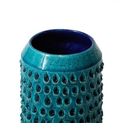 Aldo Londi Aldo Londi Bitossi Lacrima Vase Ceramic Blue Turquoise Textured Signed