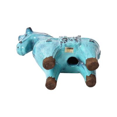 Aldo Londi Aldo Londi Bitossi Rosenthal Netter Horse Ceramic Cyan Blue Signed