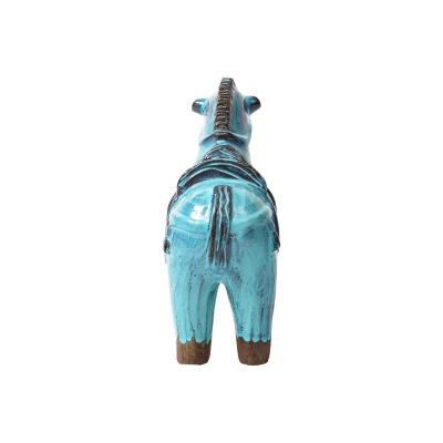 Aldo Londi Aldo Londi Bitossi Rosenthal Netter Horse Ceramic Cyan Blue Signed