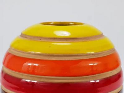 Aldo Londi Aldo Londi Bitossi Striped Mid Century Ceramic Ball Vase Italy 1960s