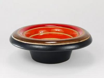 Aldo Londi Aldo Londi Bitossi Striped Mid Century Ceramic Centerpiece Bowl Italy 1960s