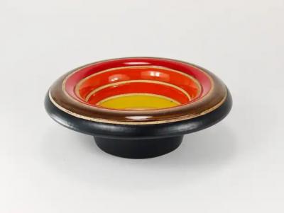 Aldo Londi Aldo Londi Bitossi Striped Mid Century Ceramic Centerpiece Bowl Italy 1960s
