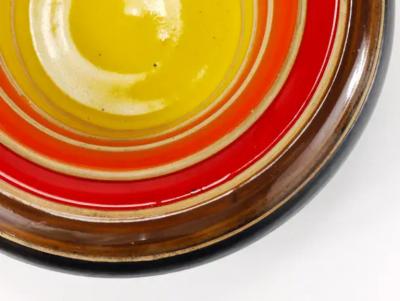 Aldo Londi Aldo Londi Bitossi Striped Mid Century Ceramic Centerpiece Bowl Italy 1960s