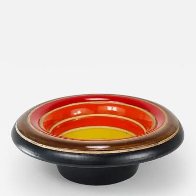 Aldo Londi Aldo Londi Bitossi Striped Mid Century Ceramic Centerpiece Bowl Italy 1960s