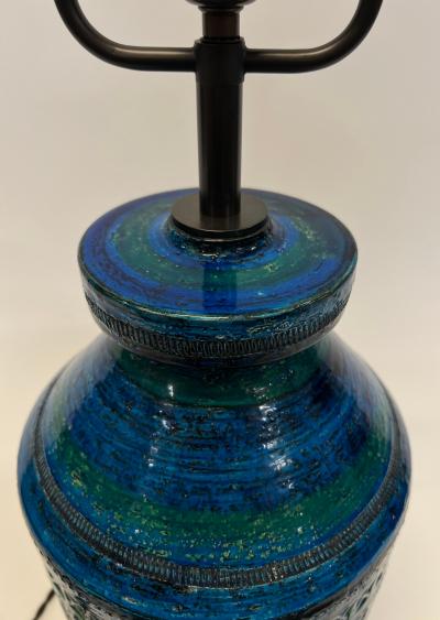 Aldo Londi Aldo Londi Bitossi Table Lamp Ceramic Rimini Blue Signed