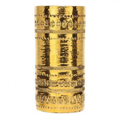 Aldo Londi Aldo Londi Bitossi Vase Ceramic Gold Metallic Signed