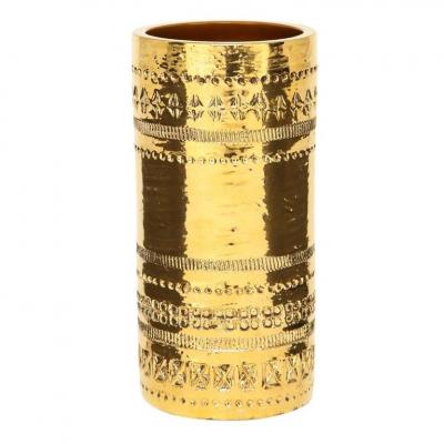 Aldo Londi Aldo Londi Bitossi Vase Ceramic Gold Metallic Signed