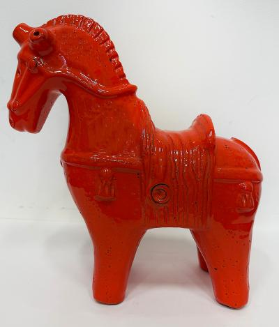 Aldo Londi Aldo Londi Bitossi Vintage Glazed Ceramic Horse Sculpture 1960s Italy