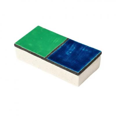 Aldo Londi Aldo Londi Box Mondrian Ceramic Blue Green Black Signed Rosenthal Netter