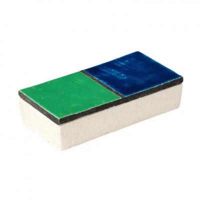 Aldo Londi Aldo Londi Box Mondrian Ceramic Blue Green Black Signed Rosenthal Netter