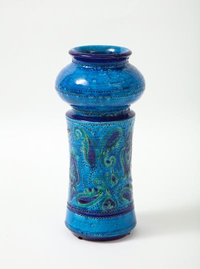 Aldo Londi Aldo Londi For Bitossi Vase With Four Matching Candle Holders