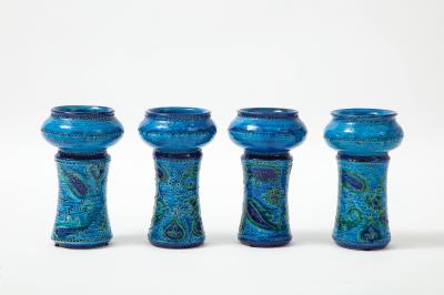 Aldo Londi Aldo Londi For Bitossi Vase With Four Matching Candle Holders