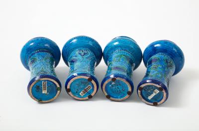 Aldo Londi Aldo Londi For Bitossi Vase With Four Matching Candle Holders