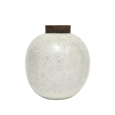 Aldo Londi Aldo Londi Raymor Bitossi Ball Vase Ceramic White Brown Signed Italy 1960s