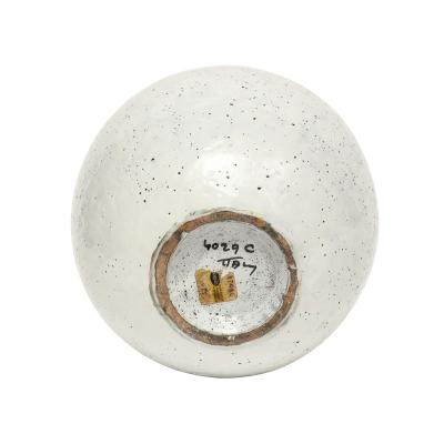 Aldo Londi Aldo Londi Raymor Bitossi Ball Vase Ceramic White Brown Signed Italy 1960s