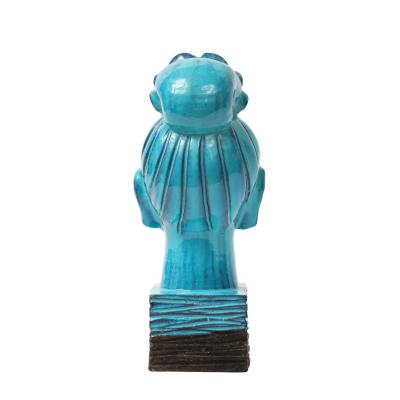 Aldo Londi Aldo Londi for Bitossi Kwan Yin Guanyin Head Sculpture Cyan Turquoise Glazed
