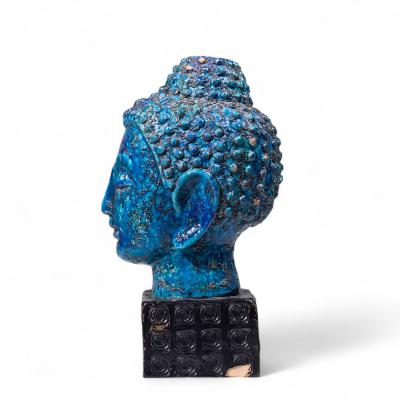 Aldo Londi Aldo Londi for Bitossi Mid Century Blue Buddha Bust