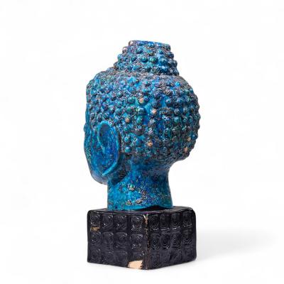 Aldo Londi Aldo Londi for Bitossi Mid Century Blue Buddha Bust