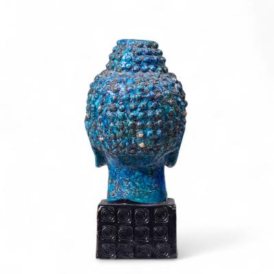 Aldo Londi Aldo Londi for Bitossi Mid Century Blue Buddha Bust