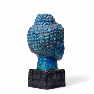 Aldo Londi Aldo Londi for Bitossi Mid Century Blue Buddha Bust