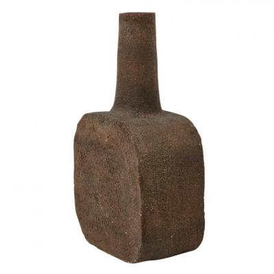 Aldo Londi Aldo Londi for Bitossi Vase Ceramic Fused Glass Red White Brown Signed