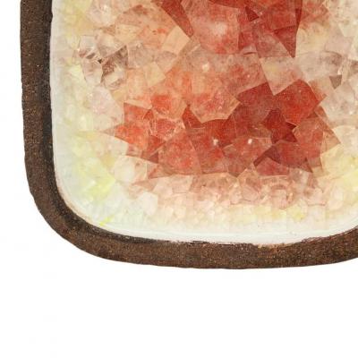 Aldo Londi Aldo Londi for Bitossi Vase Ceramic Fused Glass Red White Brown Signed