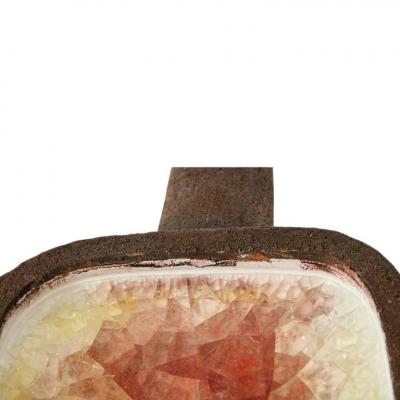 Aldo Londi Aldo Londi for Bitossi Vase Ceramic Fused Glass Red White Brown Signed