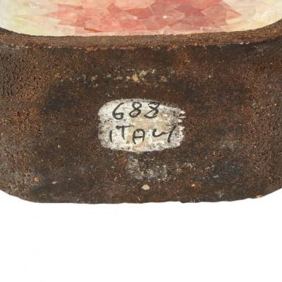 Aldo Londi Aldo Londi for Bitossi Vase Ceramic Fused Glass Red White Brown Signed