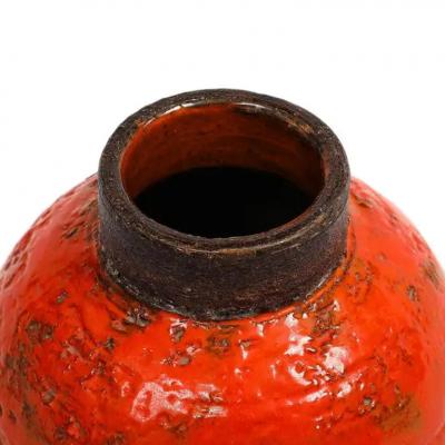 Aldo Londi Aldo Londi for Bitossi Vase Ceramic Orange Brown Signed