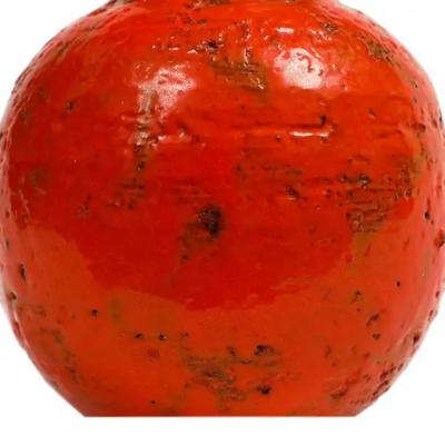 Aldo Londi Aldo Londi for Bitossi Vase Ceramic Orange Brown Signed