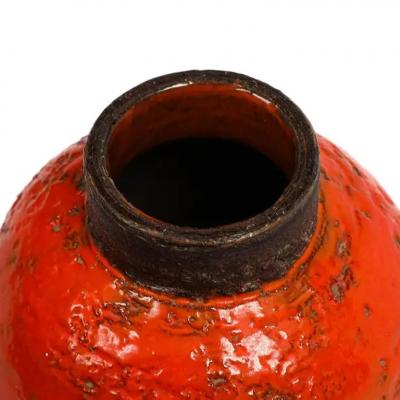 Aldo Londi Aldo Londi for Bitossi Vase Ceramic Orange Brown Signed