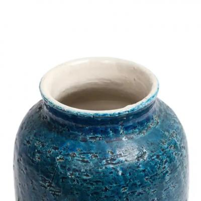 Aldo Londi Bitossi Vase Ceramic Blue Gold Geometric Signed