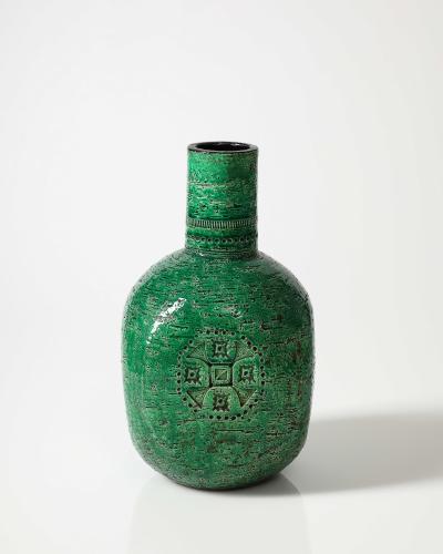 Aldo Londi Glazed Ceramic Vase by Aldo Londi for Bitossi Italy c 1955