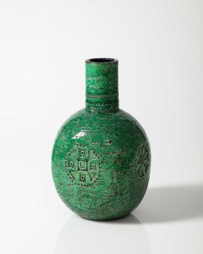 Aldo Londi Glazed Ceramic Vase by Aldo Londi for Bitossi Italy c 1955